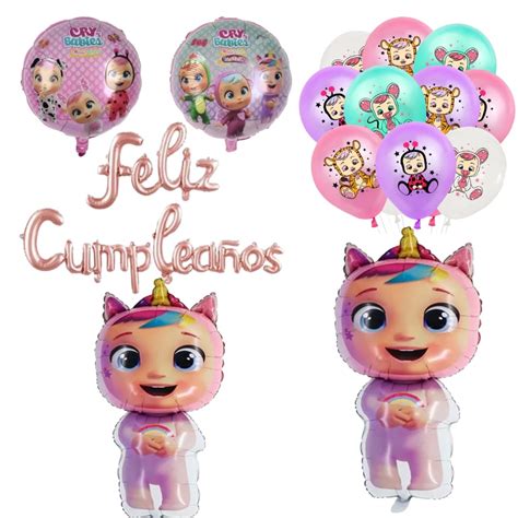 Set Globos Aluminio Globos L Tex Feliz Cumplea Os Bebes Llorones