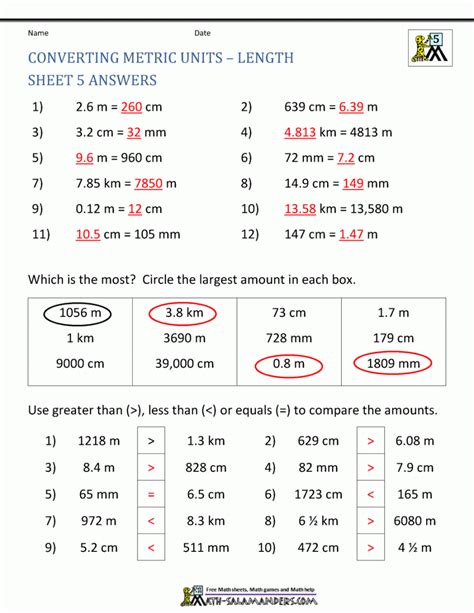 Si Units Conversion Worksheet Answers