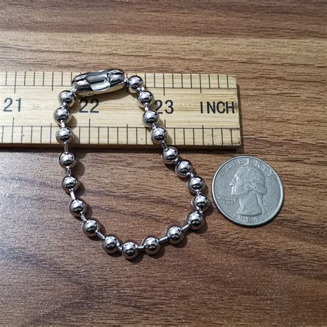 Mm Chunky Stainless Steel Ball Chain Bracelet Metal Beads Etsy