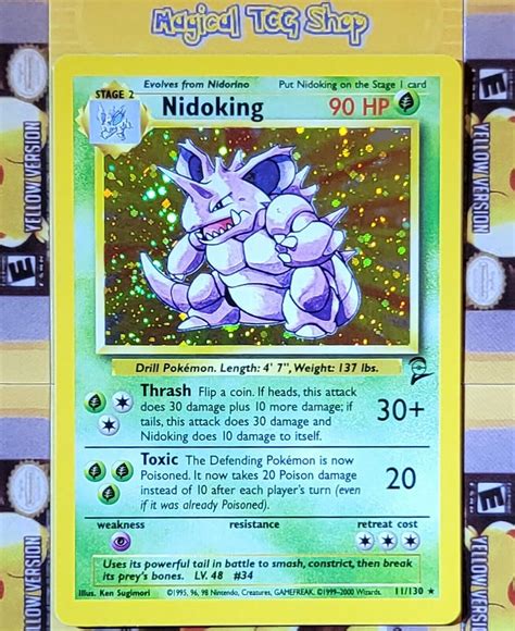 Pokemon Nidoking Base Set Holographic Rare Holo Swirl Wotc