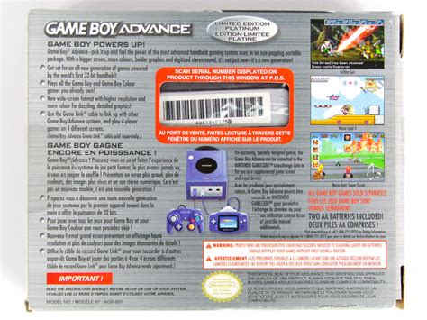Nintendo Game Boy Advance System Platinum Gba Retromtl