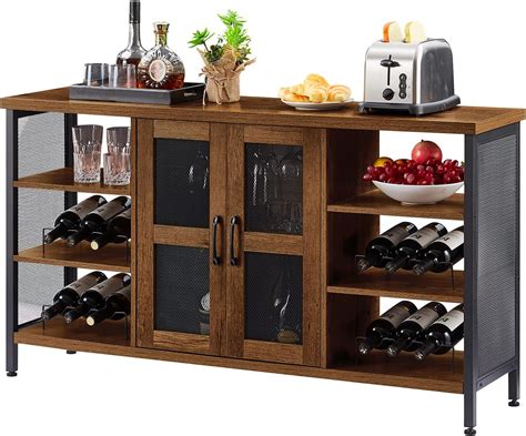 Amazon Calabash Industrial Wine Bar Cabinet Farmhouse Coffee Bar