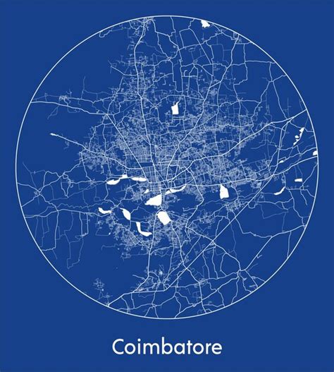 Premium Vector City Map Coimbatore India Asia Blue Print Round Circle