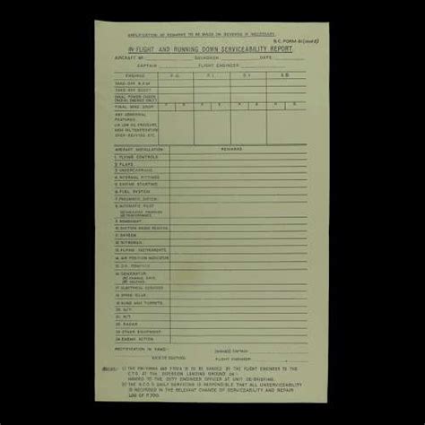 Raf Flight Engineer Report Forms