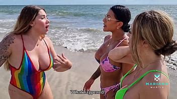 Outdoor Threesome With Beautiful Latinas Who Are Very Horny On The Beach Xnxx