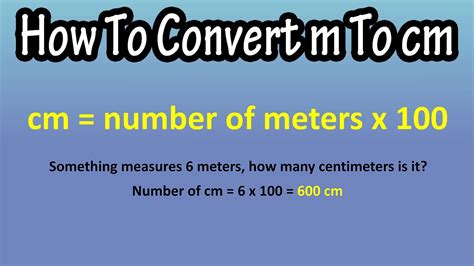 How To Convert Meters M To Centimeters Cm Explained Formula For