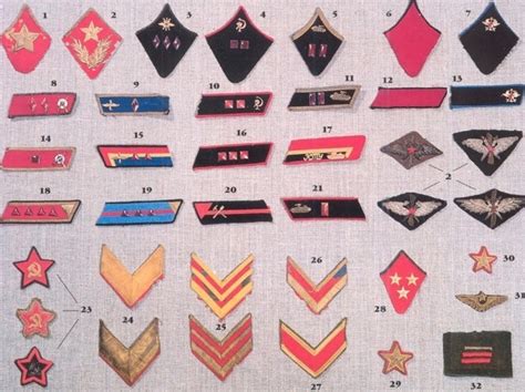 Знаки различия и петлицы РККА 1924-1943 гг