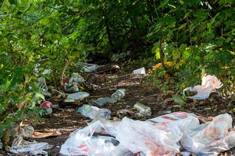 Moscow Region Russia April 26 2019 Illegal Garbage Dump On The