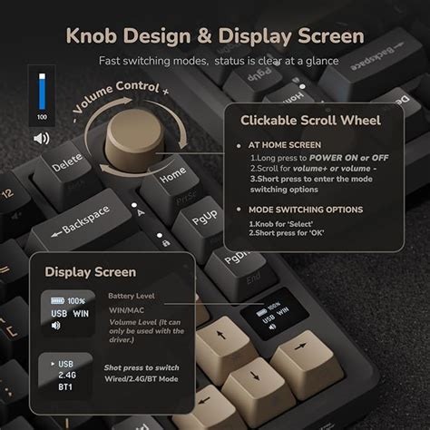 RK ROYAL KLUDGE M Wireless Gasket Mount With OLED Display RGB Hot Swappable Mechanical