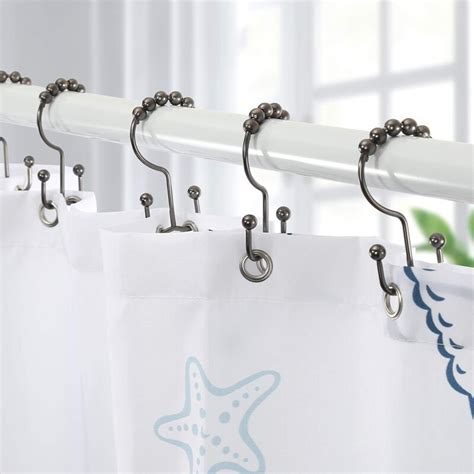 Shower Curtain Hooks Rings Stainless Steel Rust Proof Free Sliding