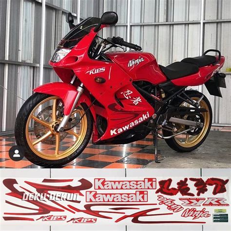 Jual Striping Ninja Rr Old Merah Kuat Vernis Cuting Laminasi