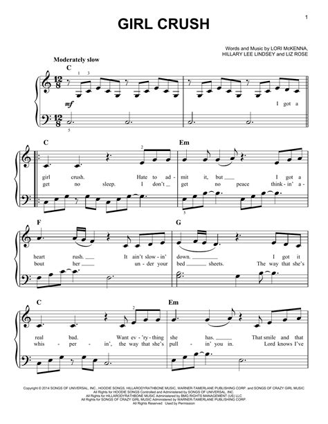 Girl Crush | Sheet Music Direct