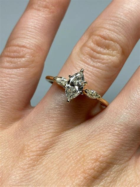 14k Yellow Gold Marquise Cut Diamond Ring 103cts For Sale At 1stdibs