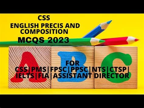 Css English Precis Composition Solved Mcqs For Css Pms Fpsc