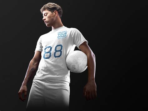 Placeit Custom Soccer Jerseys Man Holding A Ball Under His Arm