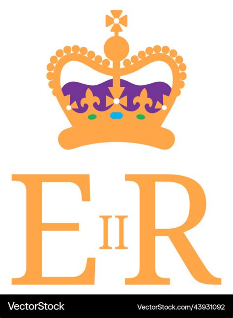 Royal cypher of queen elizabeth ii Royalty Free Vector Image