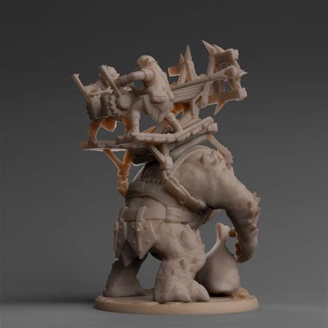 3d Printable Ogre With Ballista By The Mines