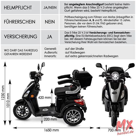 Mx Handel Rolektro E Trike V Lithium Schwarz