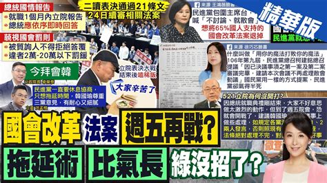 【張雅婷報新聞】二讀表決通過21條條文 5 24續審相關法案｜綠昔挺國會改革 如今變了 吳宗憲 不希望被監督 精華版 中天電視ctitv Youtube