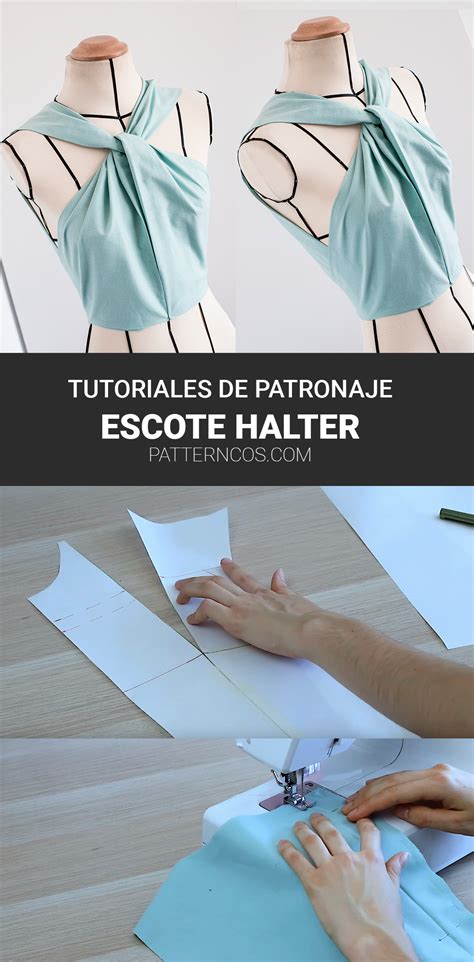 Aprende cómo hacer el patrón de un escote halter con drapeado para