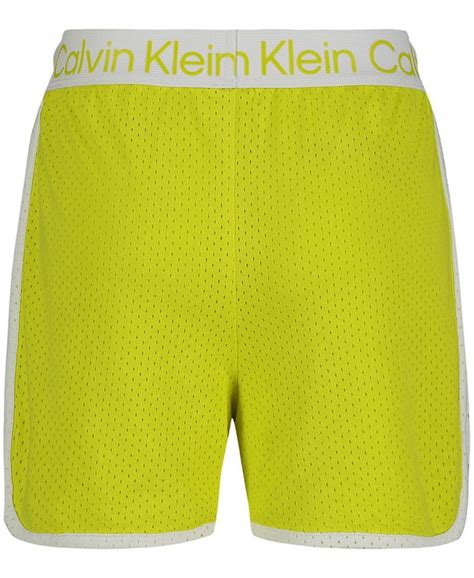 Calvin Klein Big Girls Colorblock Mesh Lined Active Shorts Macys