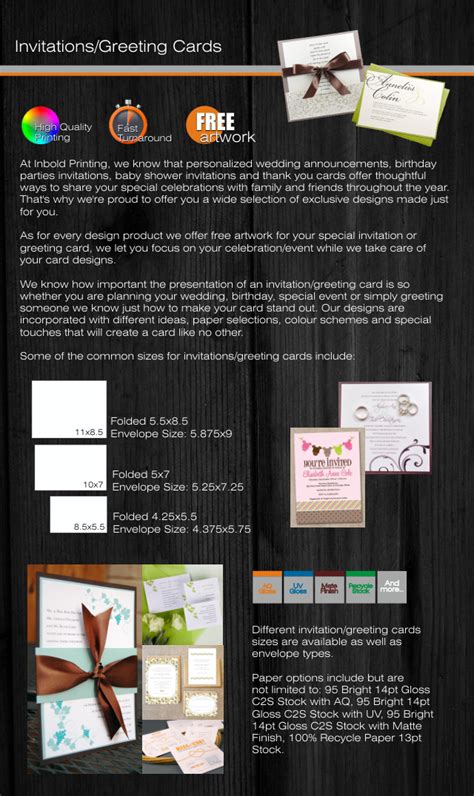 Invitations Greeting Cards Inbold Printing