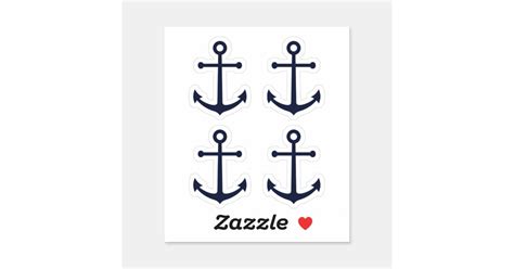 Nautical Navy Blue Anchor Sticker Zazzle