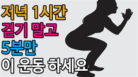 1시간 걷기만 하지 말고 집에서 5분만 이 동작을 하세요 뱃살 빠지는 최고의 운동입니다