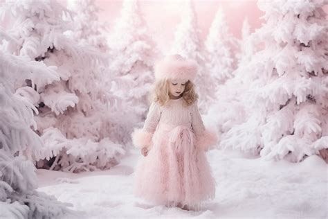 Winter Pink Forest Digital Background, Enchanted Christmas, Fine Art Holiday Digital Backdrop ...