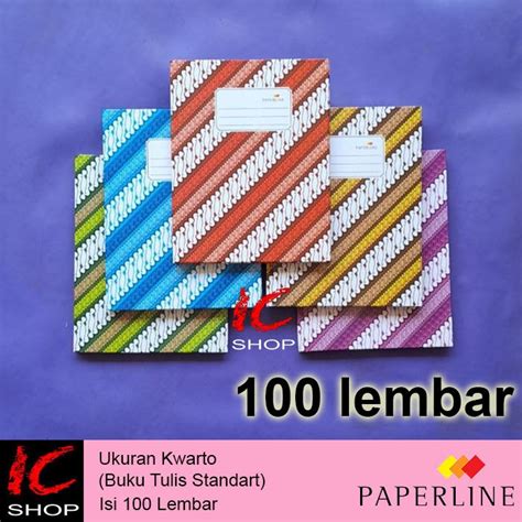 Jual Buku Tulis Kwarto 100 Lembar A5 Hard Cover Batik Paperline