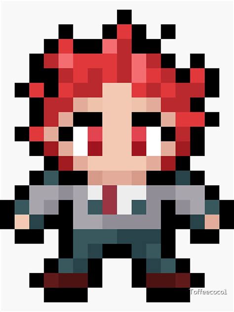 Kirishima Uniform Pixel Sprite Sticker For Sale By Toffeecoco