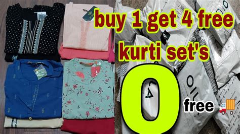 AJIO Offers Today Branded Kurti Set S BUY 1 GET 4 FREE How To Order 0