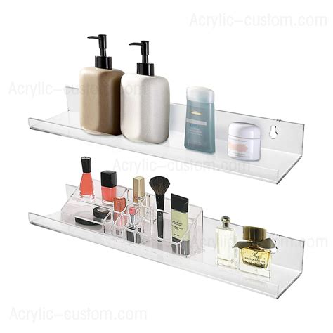 Large Clear Acrylic Bathroom Shelves Wall Floating Shelf Wholesale