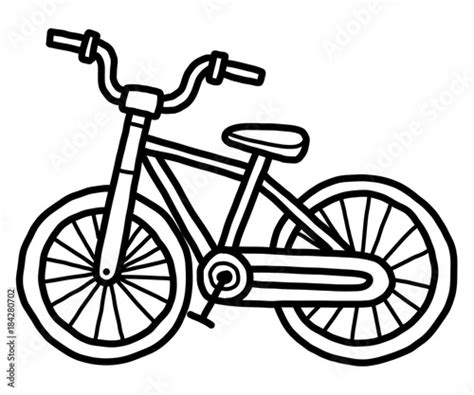 small bicycle / cartoon vector and illustration, black and white, hand drawn, sketch style ...