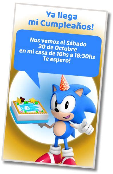 10 MEJORES Invitación Sonic WHATSAPP DIGITAL