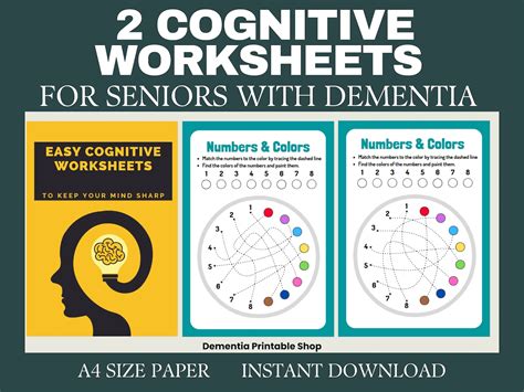 2 Cognitive Worksheets Activity For Seniors Easy Worksheet For Elderly With Alzheimers