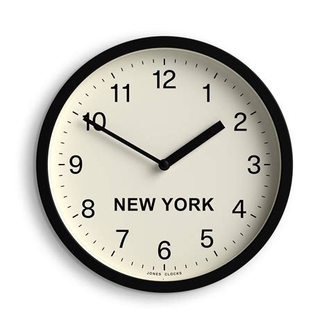 Jones Time Zone New York wall clock in black 20cm – Jones Clocks