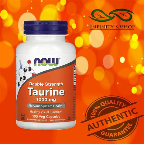 Now Foods Taurine Double Strength 1 000 Mg 100 250 Veg Capsules