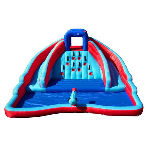 【Sports&Outdoors】Double Water Slide with Climbing Wall 6.5x13x11 FT ...