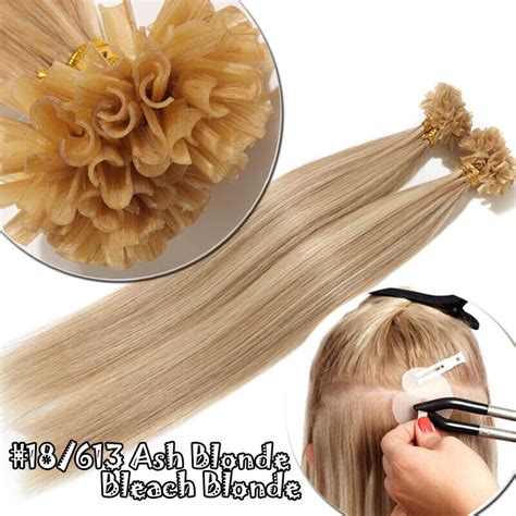 Inch G S U Nail Tip Pre Bonded Remy Human Hair Extensions Keratin