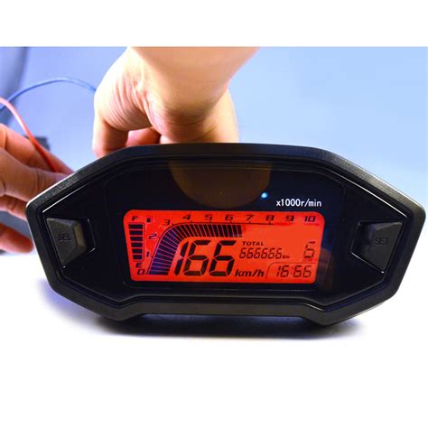 Universal Motorrad LCD RPM Digital Anzeige Kilometerzähler Farbe