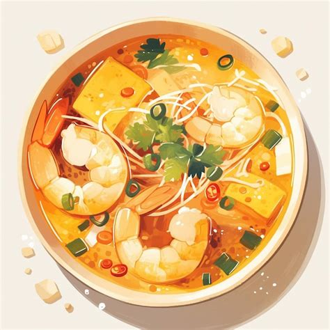 Premium Vector Thai Tom Yum And Spicy Shrimp Soup