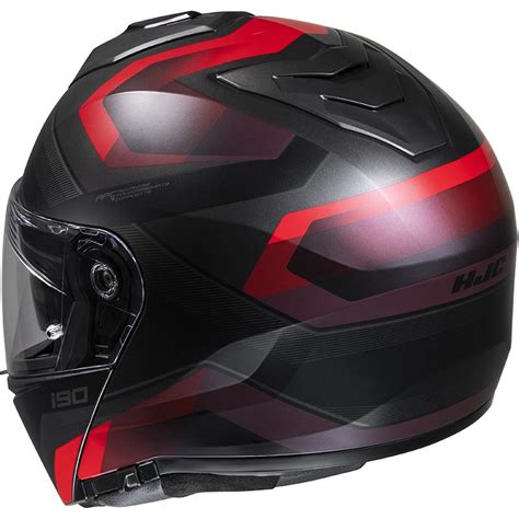 Casque I90 LARK MC1SF HJC Noir Rouge MAXXESS FR Casque Modulable