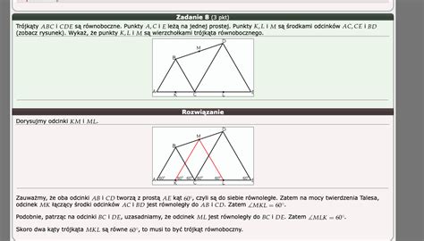 zadania info Trójkąty ABC i CDE są równoboczne Punkty A C i E leżą na