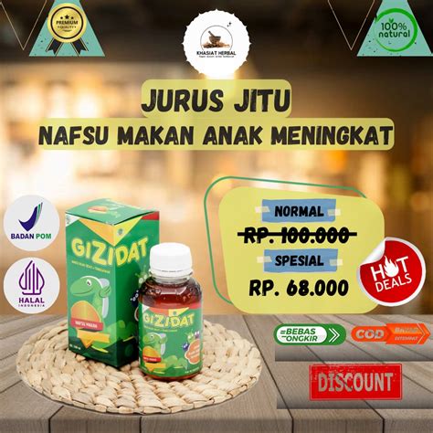 Jual Gizidat Original Madu Multivitamin Untuk Pertumbuhan Anak