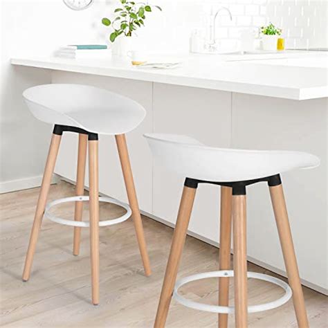 Urban Meuble Lot de 2 tabourets Bar design Nordique Pieds Bois Hêtre