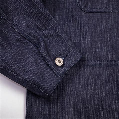 Naked And Famous Chore Coat Herringbone Denim Oz Indigo