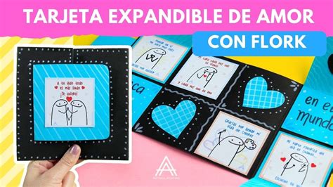 Tarjeta Expandible De Amor Con Flork Carta Deformito Plantilla