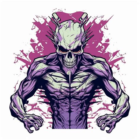 Premium Ai Image Energetic Cyberpunk Manga Skull Vector Graphic For Indie Deathcore Tshirts