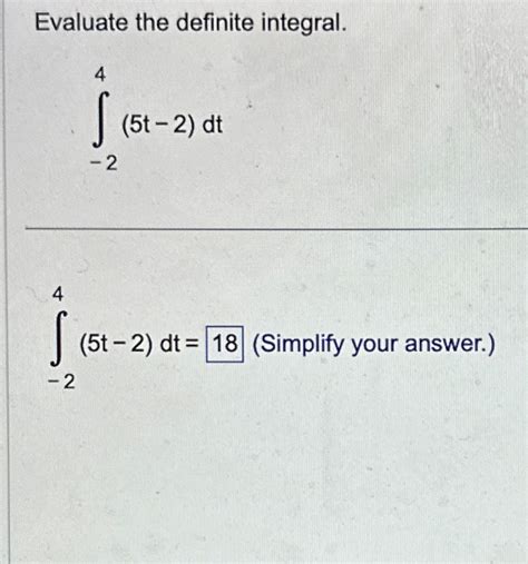 Solved Evaluate The Definite